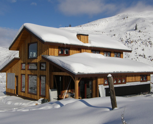 Timber Frame Home Winter Image